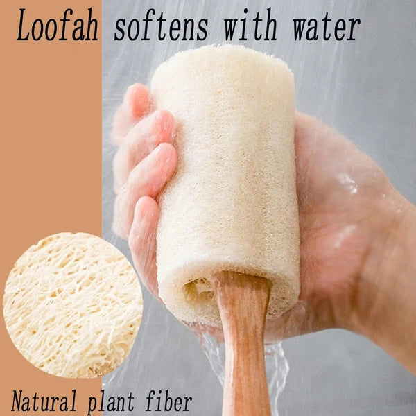 Exfoliating Loofah Brush Back Scrubber Bath Shower Body Massager Wooden Handle