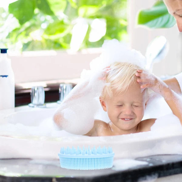 2 Pcs Bath Removable Silicone Body Scrubber with Handle