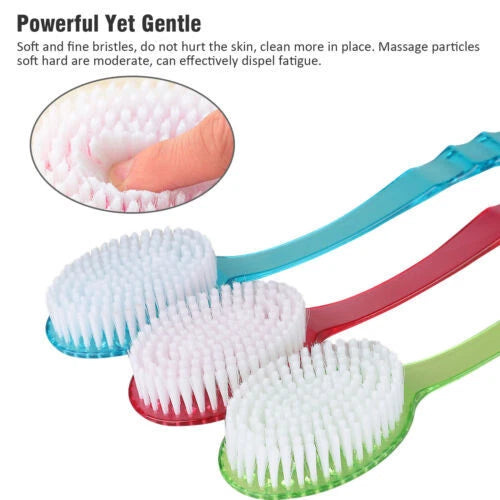 Body Back Bath Brush - for Shower with Long Handle, Back Washer Scrubber NEW