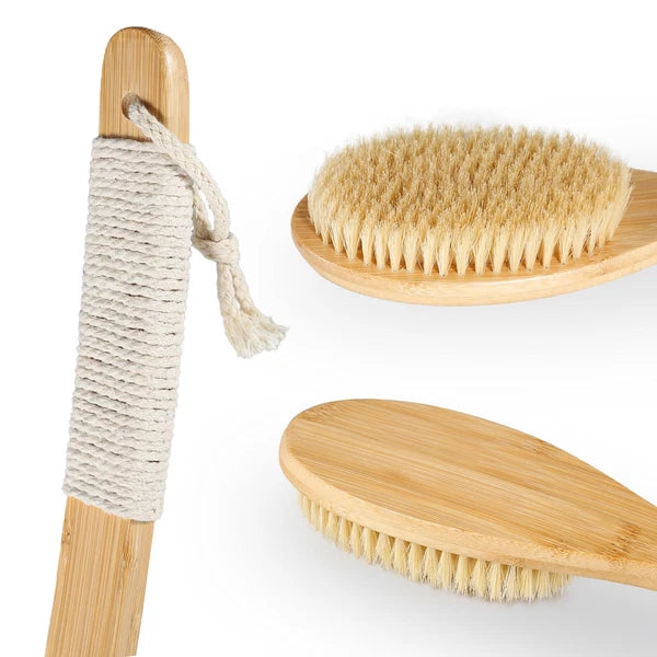 Bath Body Brush Shower, 22" Super Long Handle Back Body Scrubber Wet/Dry ...
