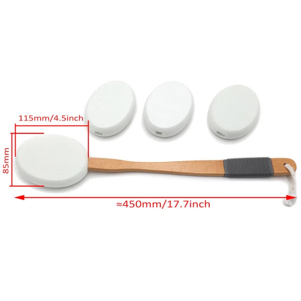 Long Handle Lotion Applicator / Bath Body Brush For Back Body Tanning Skin Cream