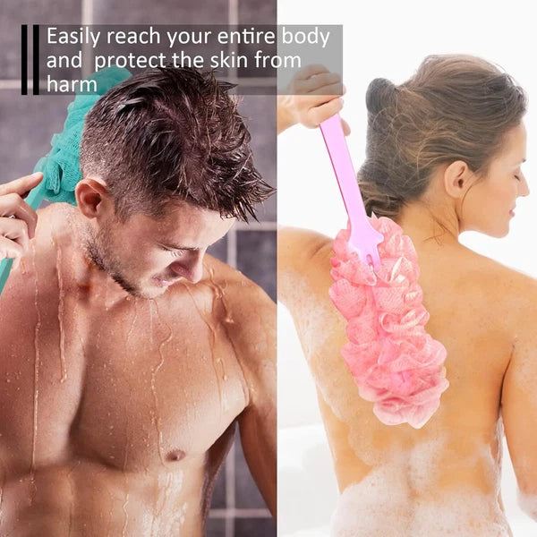 New Bath Loofah Sponge Brush Shower Long Handle Back Scrubber Bathing Accessorie