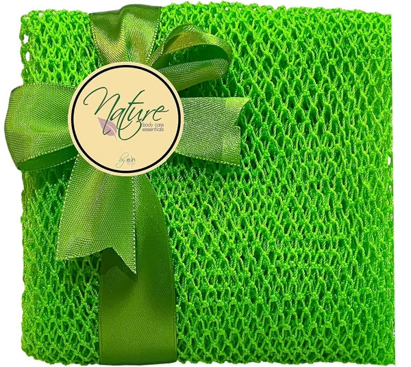 Ghana N1 Exfoliating Net Bath Sponge - 49" Ultra-Porous Chartreuse Green