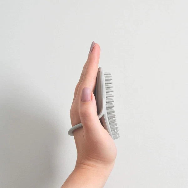 Shnuggle Baby Bath Brush | Soft Brush Helps To Massage Away Cradle Cap - Grey