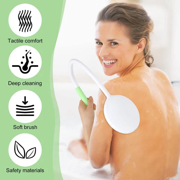 27.5” Back Bath Brush with Long Curved Long Handle,Shower Brush with U-Shaped...