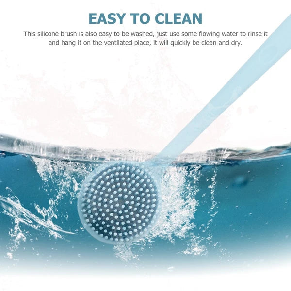 Household Silicone Back Scrubber Long Handle Bath Brush Silicone Body Scrubber