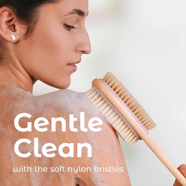 Mainbasics Back Scrubber for Shower – Long Handle Dual-Sided Brush for Body Wash