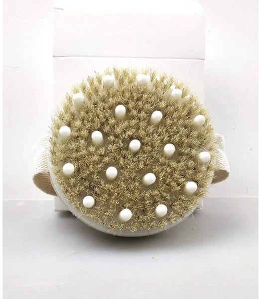Body Bath Brush for Wet or Dry Brushing,Round Exfoliating Brush,Gentle Massage