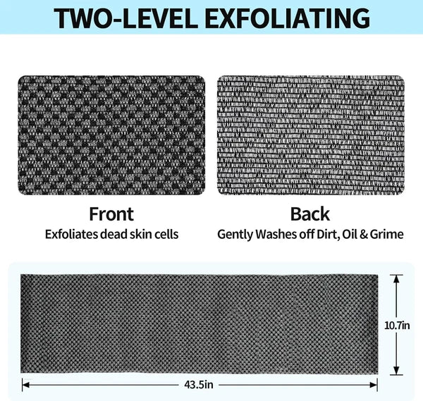 Exfoliating Washcloth Shower Towels, Premium Japanese Exfoliating Body Scrubber,