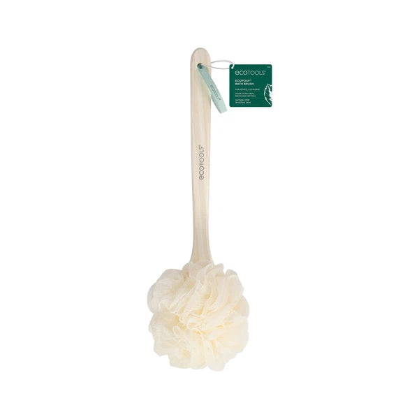 (4 pack) EcoTools EcoPouf Bath Brush, Loofah & Handle, Recycled Mesh Netting