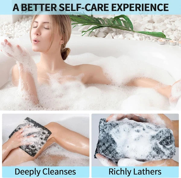 Exfoliating Washcloth Shower Towels, Premium Japanese Exfoliating Body Scrubber,