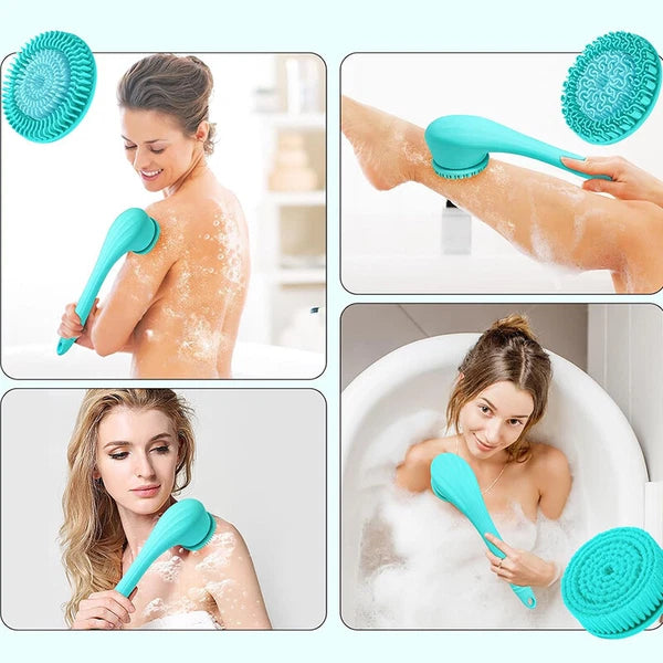 Electric Bath Brush, 3-in-1 Rechargeable Body Shower Brush with Long Handle