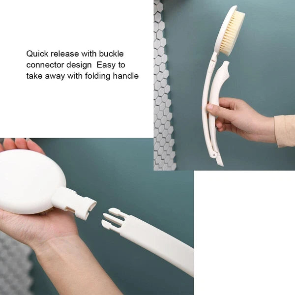 Lfj 19" Long Handle Shower Sponge Brush Set, 3 In 1 Body Brush, Bath S