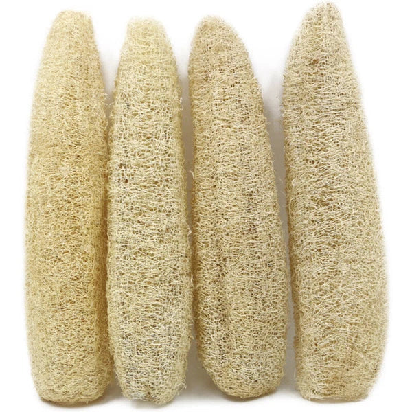 4 Pcs Natural Loofah Sponges 【25-30cm】Organic Luffa Bath Sponge Shower Body