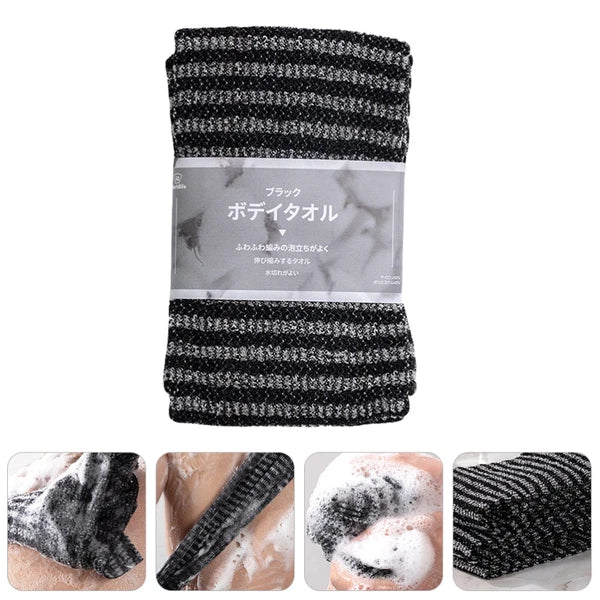 2 Pc Bath Towel Silicone Shower Brush Back Exfoliator Massage