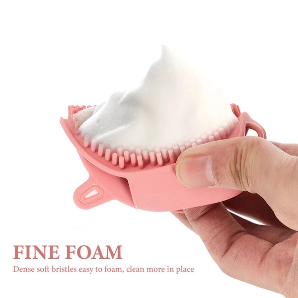 2 Pcs Shampoo Bath Brush Child Travel Body Scrub Shower Silicone