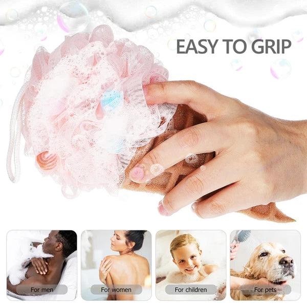 2 Pcs Cartoon Ice Cream Shower Ball Loofah Bath Brush Dad Body Scrubber Back