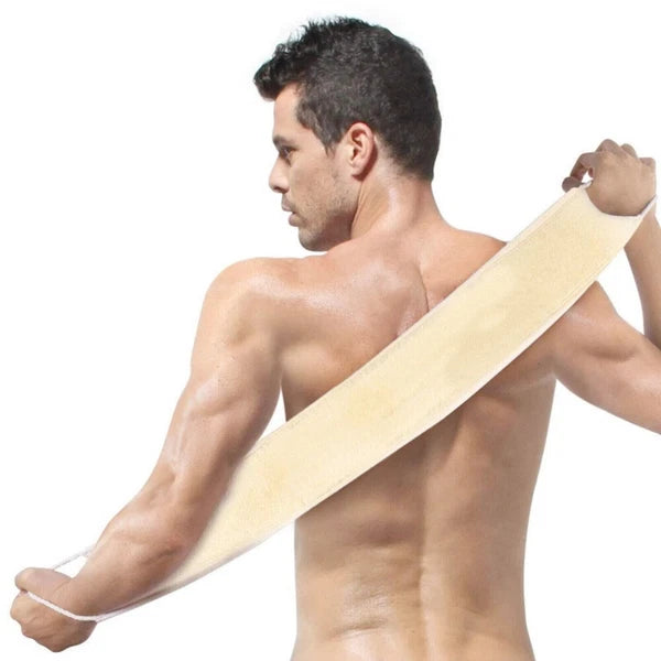 Body Back Bath Strap Scrubber Exfoliating Loofah Shower Sponge Brush Spa Loofa