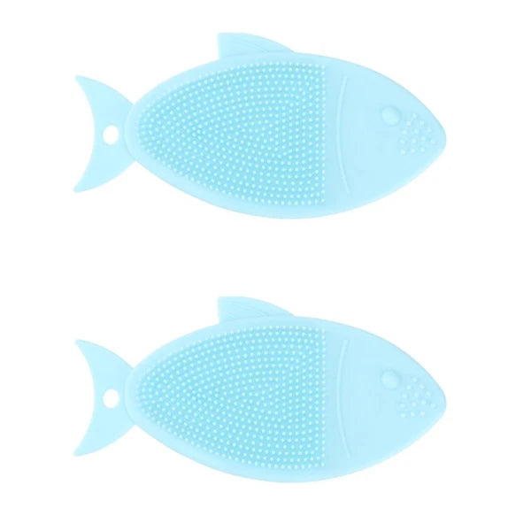 2 Pack Fish-shaped Bath Brush Child Shower Scrubber for Body Cleansing Baby