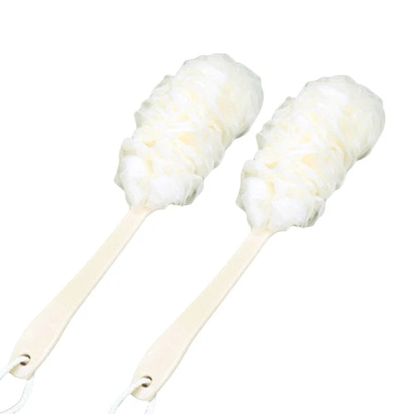 2 Pcs Rub The Back Bath Flowers Body Brush Scrubber with Long Handle