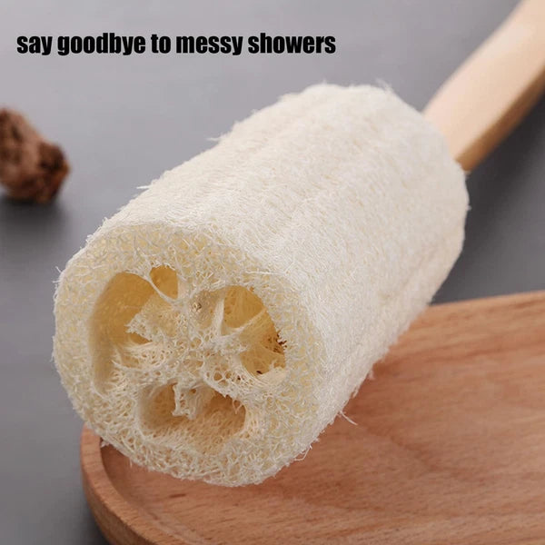 Exfoliating Loofah Brush Back Scrubber Bath Shower Body Massager Wooden Handle