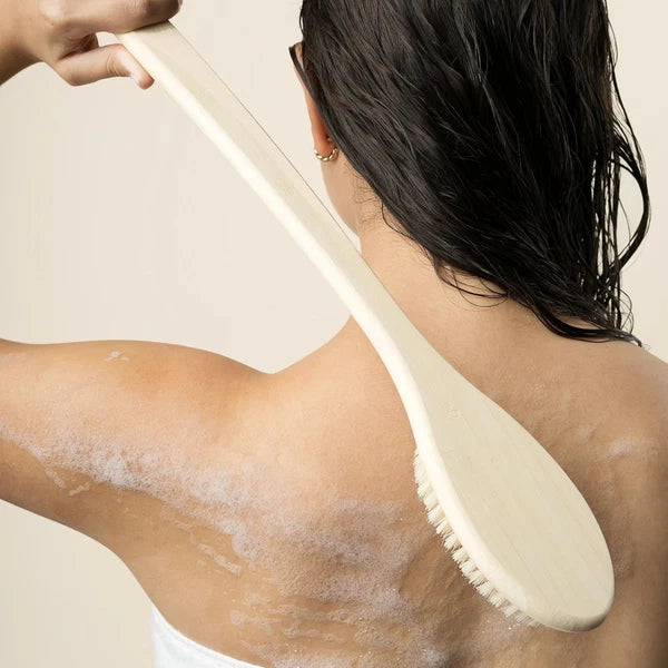 Bath Bristle Brush, Bath Brush with Long Handle, Cleanse Back & Hard-To