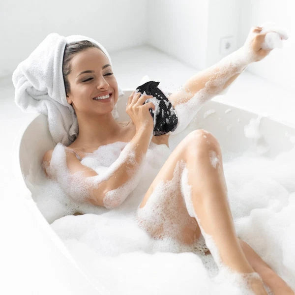 African Net Long Bath Net Sponge, Bathing Body Exfoliating Shower Body Back Scru