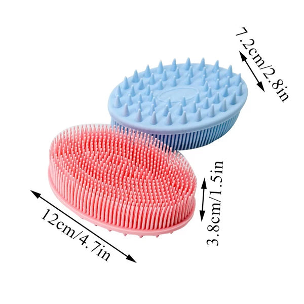 Bath Brush Scalp Massager Silicone Bristles Body Scrubber Washing Comb Bath Tool