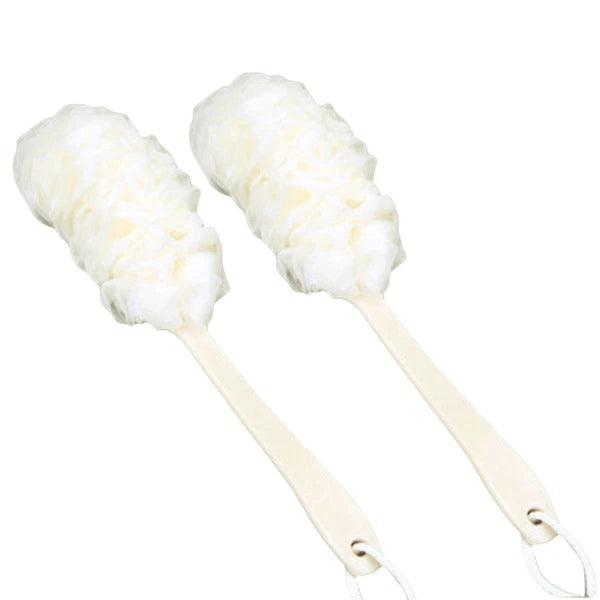 2 Pcs Rub The Back Bath Flowers Body Brush Scrubber with Long Handle