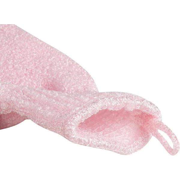 6 Pair Exfoliating Shower Gloves with Hanging Loop for Bath Body Scrub, Spa