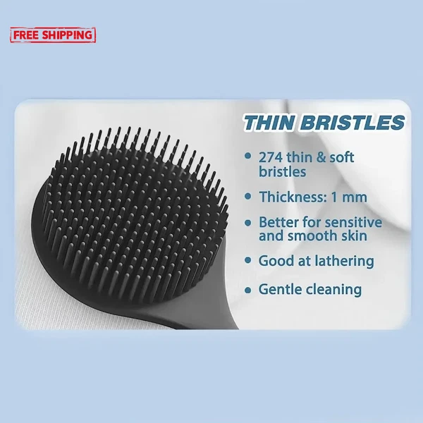 1Pc Bath Soft Back Scrubber Brush Bath Shower Sponge Scrubbing Brush with Handle