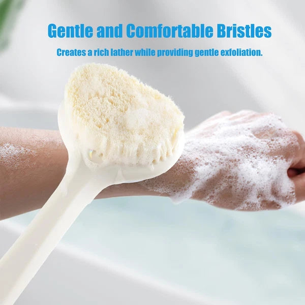 Back Scrubber for Shower Bath Brush with 17-Inch Long Anti-Slip Handle Wet an...