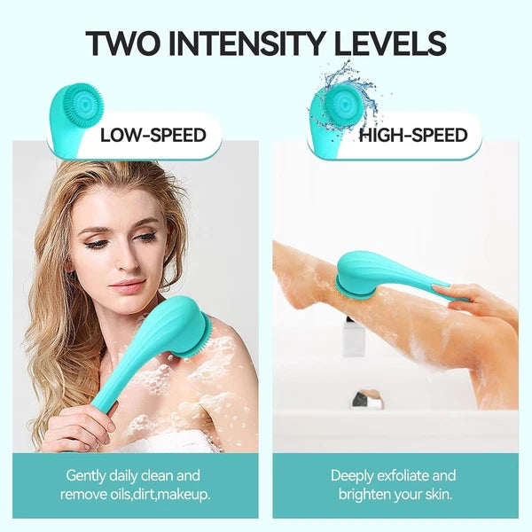 Electric Bath Brush, 3-in-1 Rechargeable Body Shower Brush with Long Handle