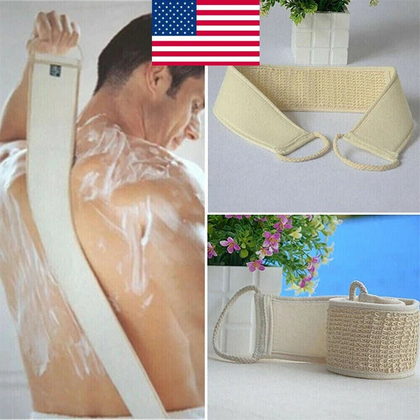 Body Back Bath Strap Scrubber Exfoliating Loofah Shower Sponge Brush Spa Loofa