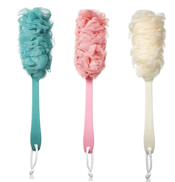 New Bath Loofah Sponge Brush Shower Long Handle Back Scrubber Bathing Accessorie