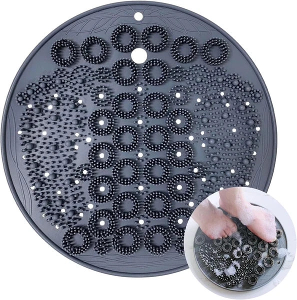 Foot Scrubber Mat Shower Silicone Back Body Exfoliator Massager Washer Non Slip