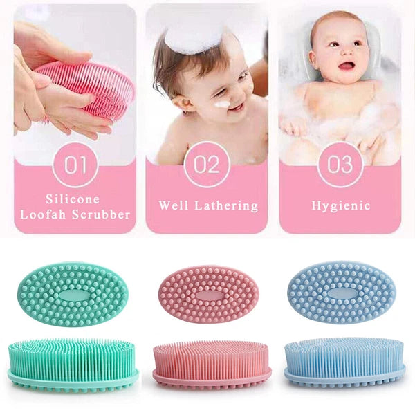 Bath Brush Scalp Massager Silicone Bristles Body Scrubber Washing Comb Bath Tool