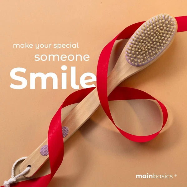 Mainbasics Back Scrubber for Shower – Long Handle Dual-Sided Brush for Body Wash