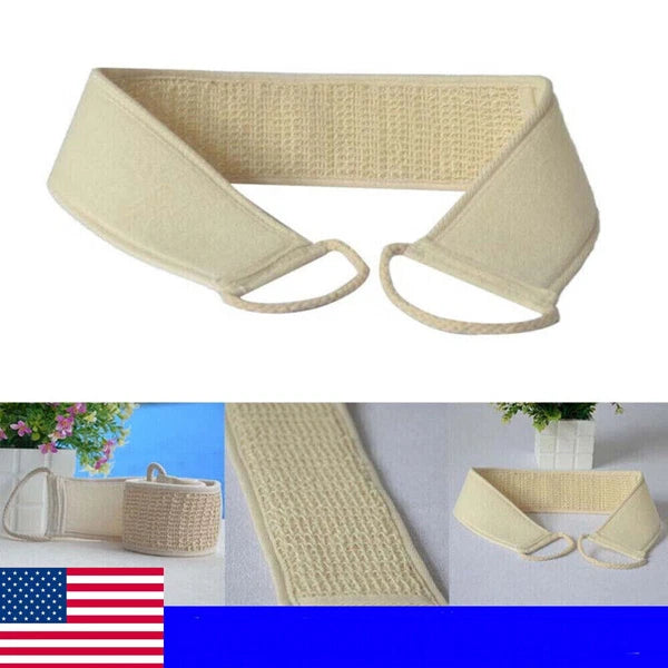 Body Back Bath Strap Scrubber Exfoliating Loofah Shower Sponge Brush Spa Loofa