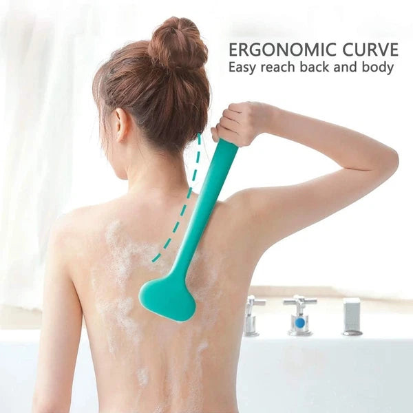 Ergonomic Body Brush for Bath & Shower - 14-Inch Exfoliation Tool in Green