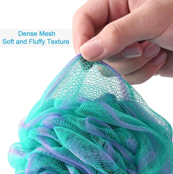 Luxury Exfoliating Loofah Sponge Set of 4 - Extra Large, Colorful Body Scrubbers