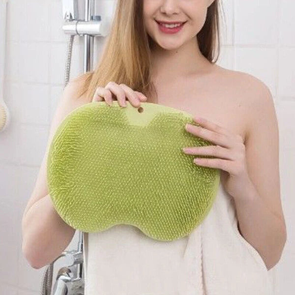 Silicone Wall Mounted Back Scrubber Bath Massage Cushion Brush with Suction Cups