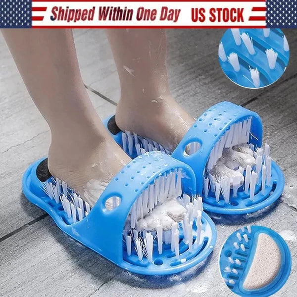Foot Scrubber Brush Slipper Massage Wash Easy Cleaner Bath Shower Spa Scrub Feet