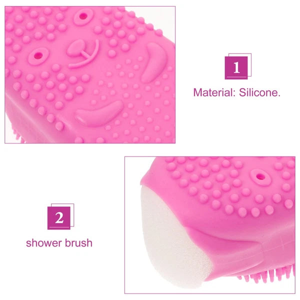 Automatically Soak Bath Scrub Silicone Bath Brush Without Soap Purple