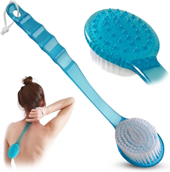 2× Long Handle Back Shower Exfoliating Bath Body Brush Scrubber Massager 14.2 in