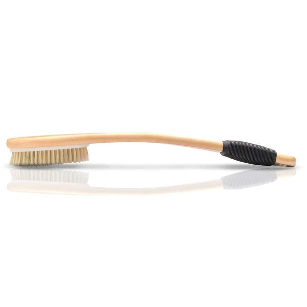Bath Brush Wooden Curved Long Handle Antiskid Shower for Exfoliating Natural
