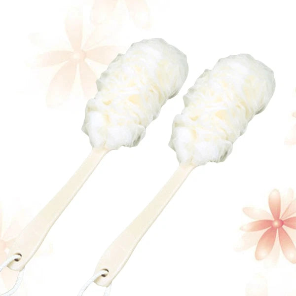 2 Pcs Rub The Back Bath Flowers Body Brush Scrubber with Long Handle