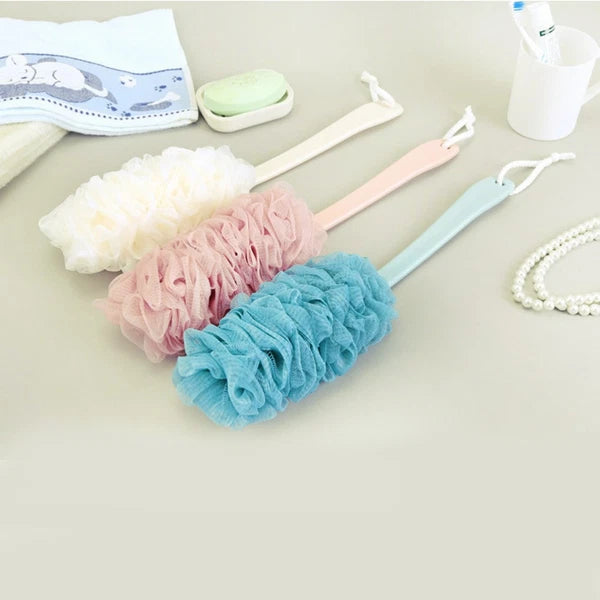 2 Pcs Rub The Back Bath Flowers Body Brush Scrubber with Long Handle