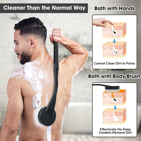 Back Scrubber for Shower,20.5" Bath Brush Long Handle for Deep Clean,Back Brush