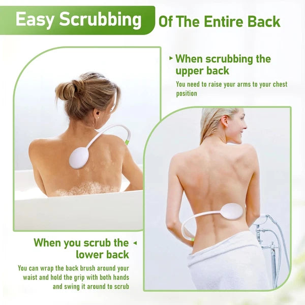 27.5” Back Bath Brush Long Handle for Shower and Silicone Body Scrubber, Show...